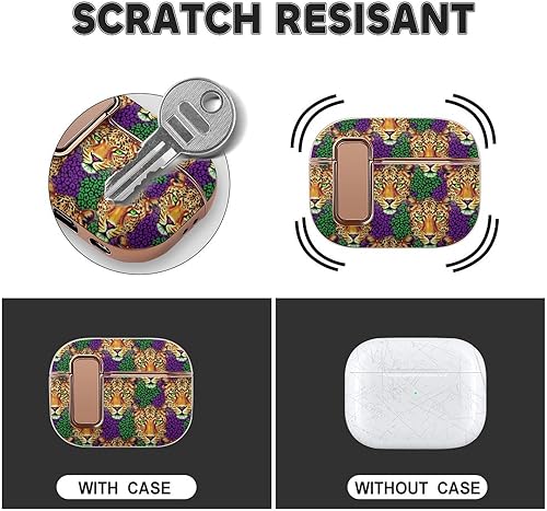 Miniatura 3 de Headphone Cover Compatible with Airpods Pro 2 Case Cheetah Leopard Print, Plastic, with Lock, Shockproof Protective