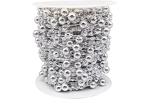 99Ft Silver Christmas Tree Beads Garlands Silver Garland for Christmas Decorations