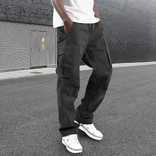 Miniatura 2 de Pantalones cargo para hombre, holgados, a la moda, pantalones atléticos, casuales, holgados, pantalones de carga rectos, pantalones deportivos