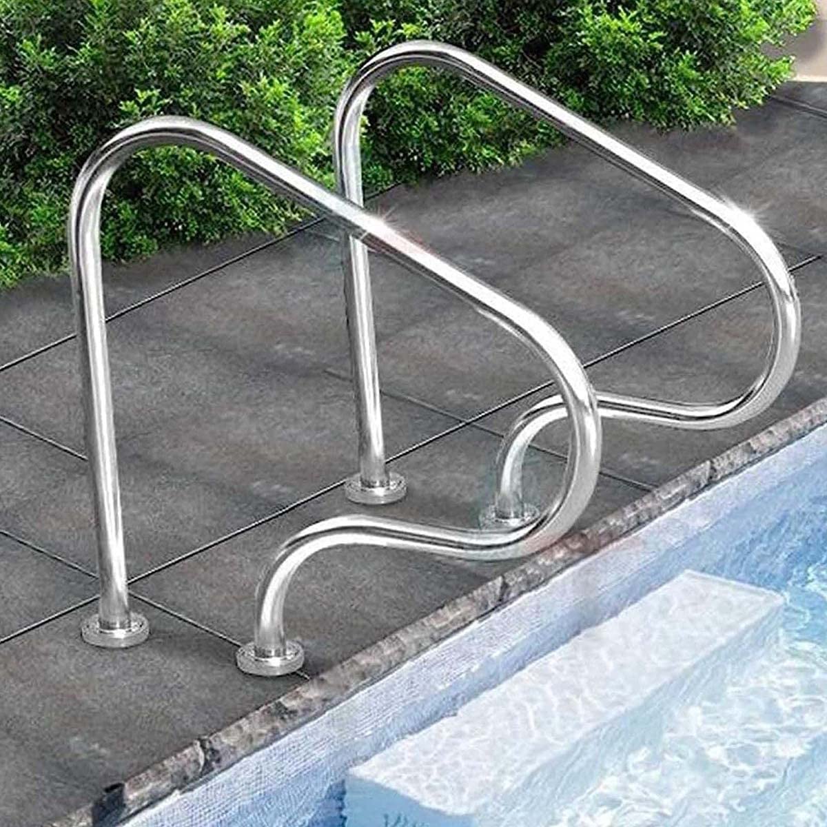 Main Courante De Piscine avec Capacité De Charge De 250kg, Mains Courantes Rampes De Piscine en Acier Inoxydable 304, avec Accessoires, 80x80cm (Size : 1 Pack)