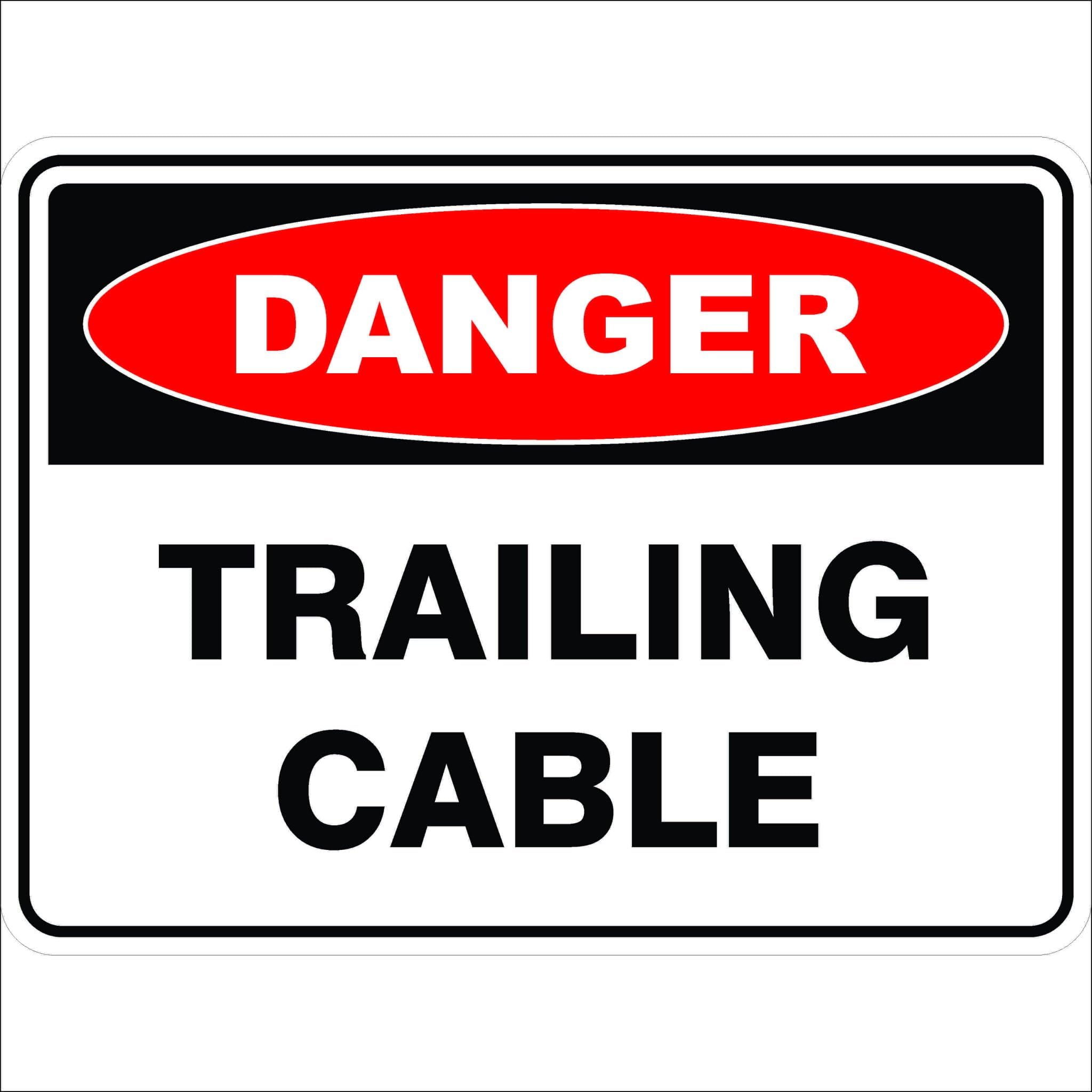 Trailing Cable Danger Signs, 12x8 Metal Tin Sign, Watch for trailing cables.