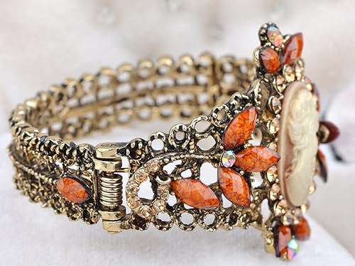 Miniatura 4 de Alilang Pulsera de mujer con camafeo victoriano morado antiguo en tono dorado antiguo