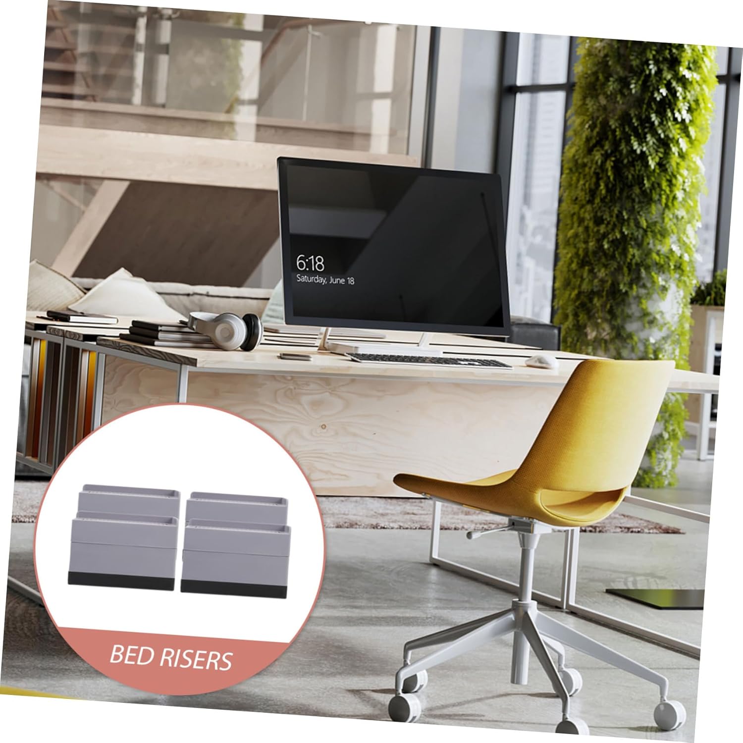 4pcs Furniture Leg Pads Bed Lifters for Tables Chairs Beds Anti-Slip TPU Material