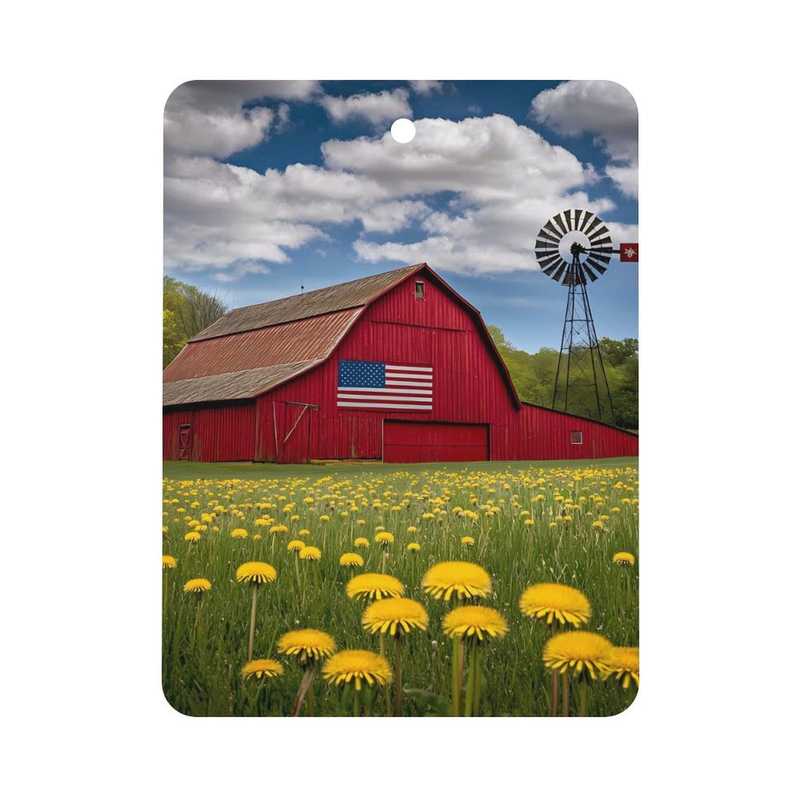 Barn Farm Car Air Freshener Hanging Aromatherapy Tablets for Car Accessories Square