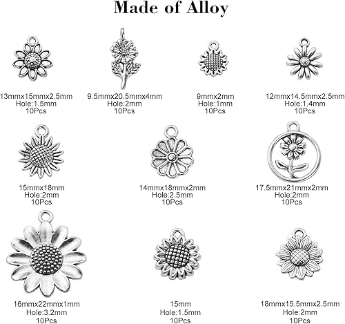 Miniatura 2 de UR URLIFEHALL Dijes de aleación de estilo tibetano surtidos colgantes de plata antigua para hacer joyas de bricolaje, No es una piedra preciosa