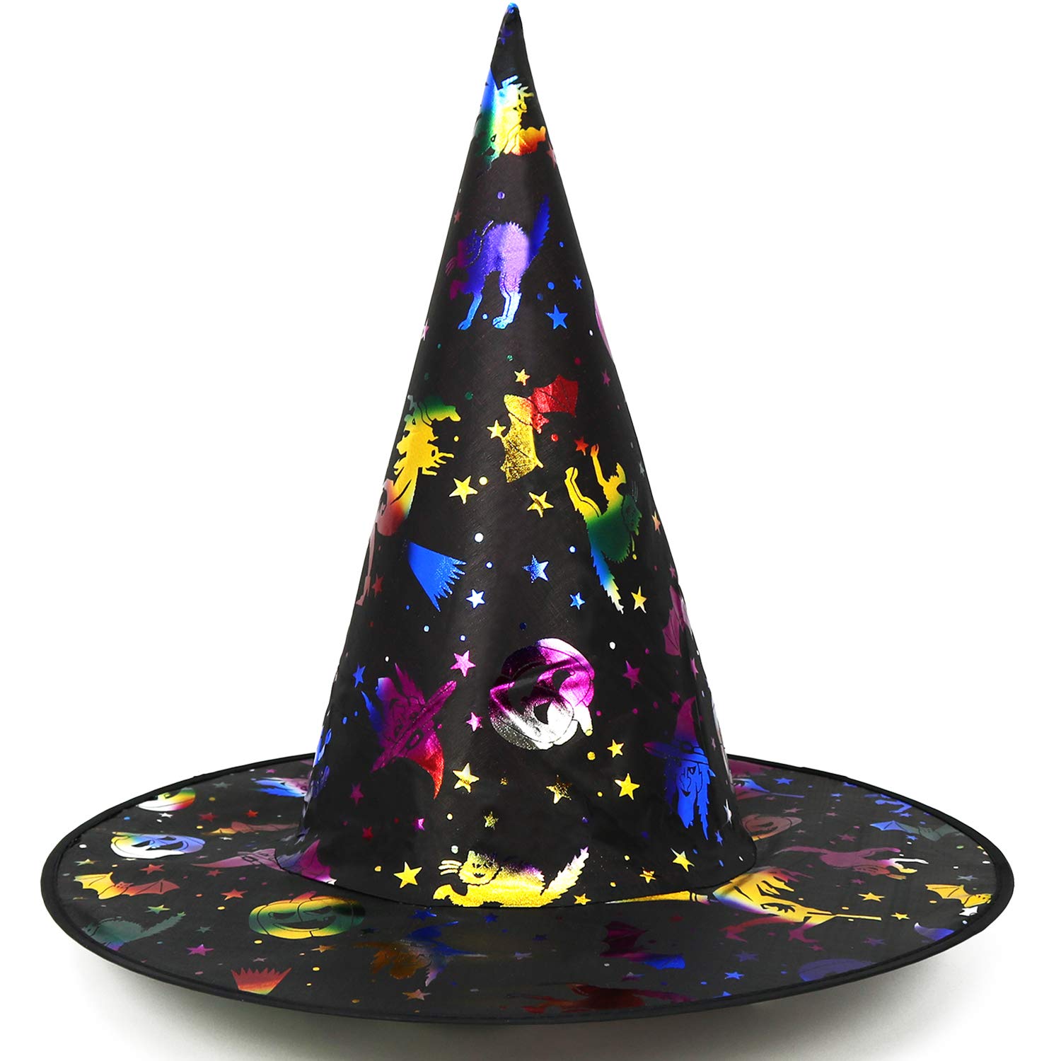 Schwarzer Samt-Hexenhut 61 Cm – Verstellbare Spitze, Breite Krempe
