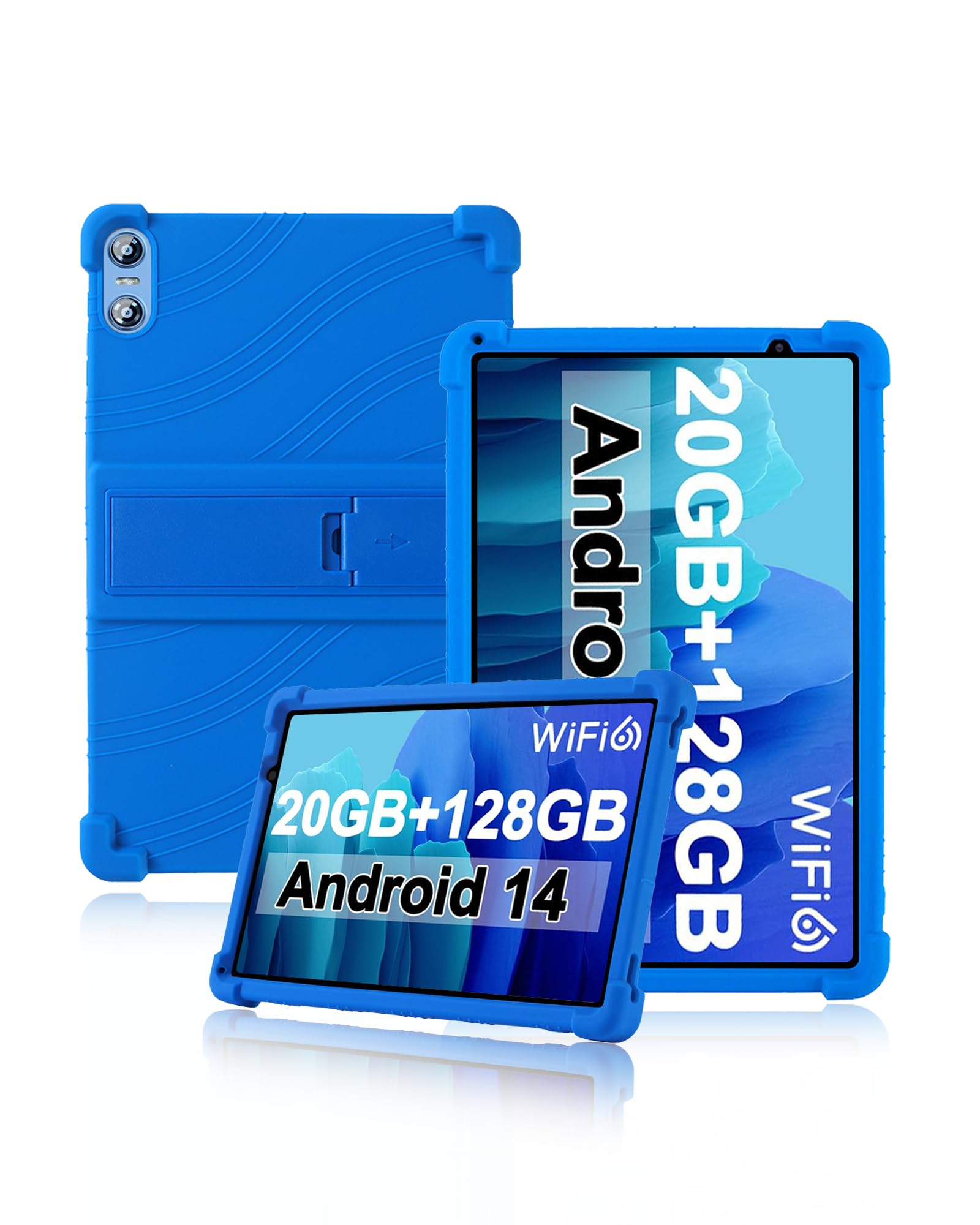 Funda para SKYEGG Tablet K13 10 Pulgadas, yystao Niños Funda de Silicona Suave Compatible con SKYEGG K13, Soporte Ajustable (Azurazul)