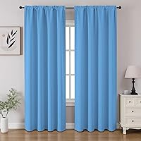 Vista 21 de CUCRAF - Cortinas opacas beige de 45 pulgadas, juego de 2 paneles con bolsillo para barra, cortinas para oscurecer dormitorios y sala de estar