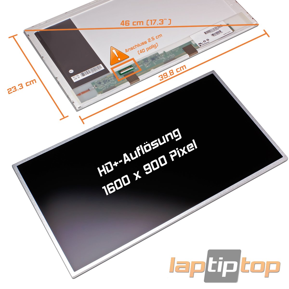 17,3" LED Display matt passend für Asus F751M Serie 1600x900 HD+ 40Pin