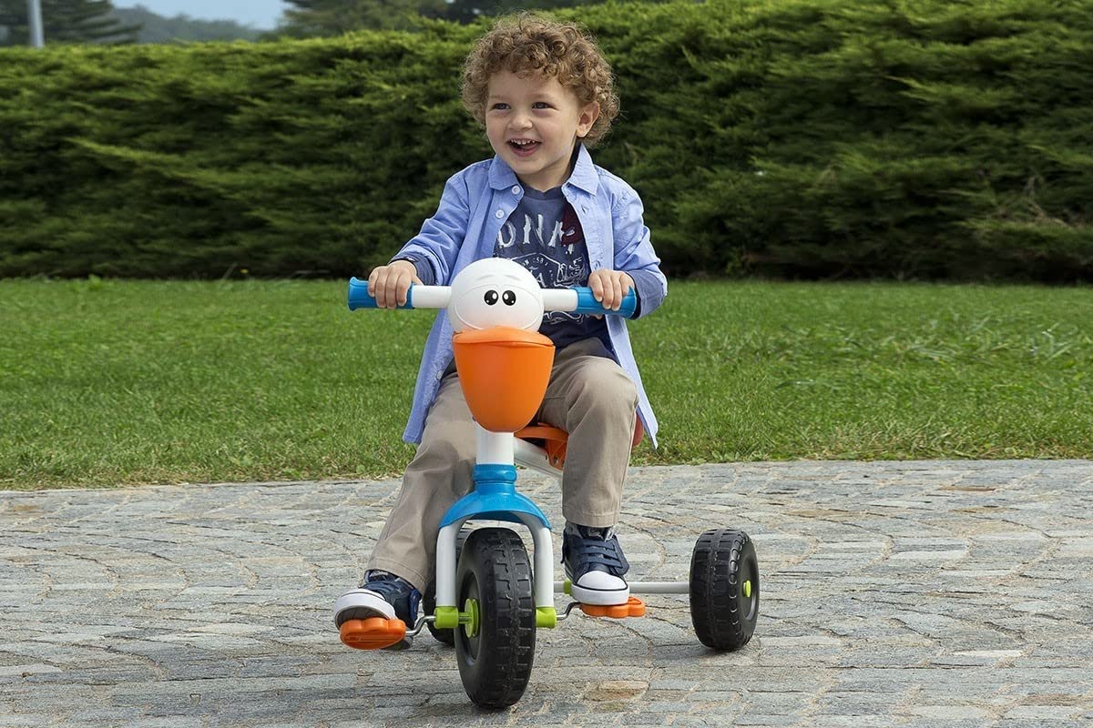 Chicco Triciclo Bambini Pellicano, Triciclo Bimba e Bimbo con Maniglione ad Altezza Regolabile, Cinture di Sicurezza e Doppio Cestello Portaoggetti, Max 20 kg, Giochi per Bambini 18 Mesi, 5 Anni