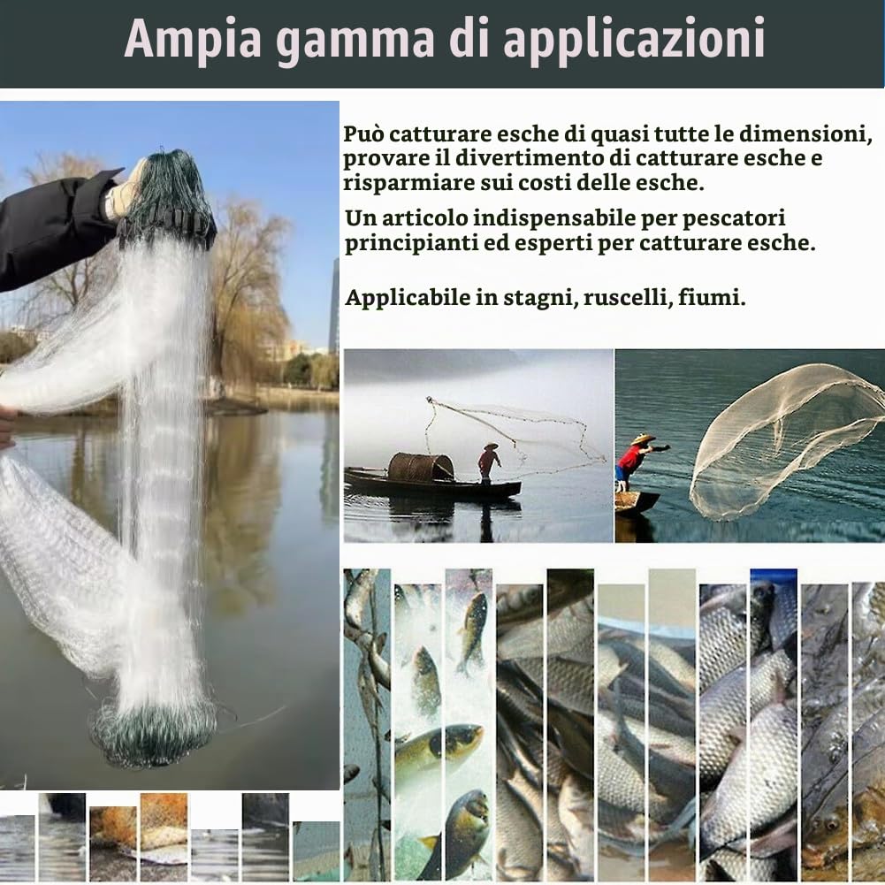 50 m Lunghezza 1,5 m Altezza Tre strati Rete da pesca pesante con galleggiante Accessori per la pesca Rete per lavandino(4 Finger)