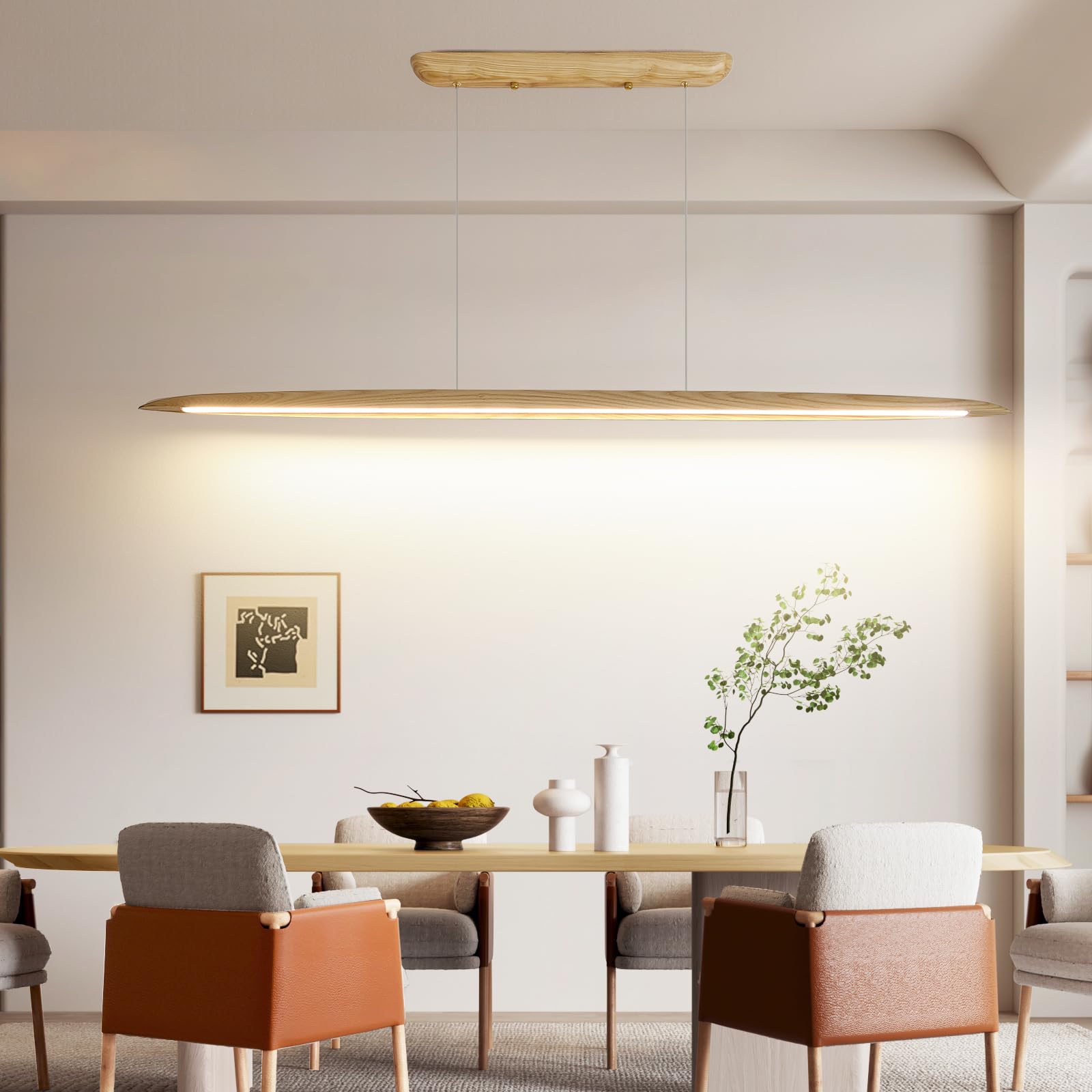 Moderne led-keukenlamp, 100 cm, hanglamp, zwart, dimbaar, met afstandsbediening, 36 W, lineaire eettafellamp, in hoogte verstelbaar, voor eetkamer, keuken, kantoor