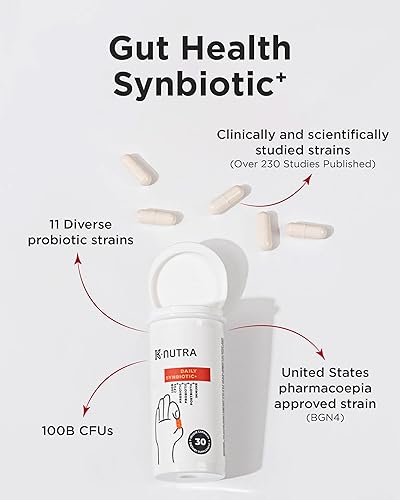 Miniatura 5 de K-Nutra Daily Synbiotic+  30 cápsulas  Prebióticos, probióticos y postbióticos 4 en 1  100 mil millones de UFC  Suplemento de salud intestinal y