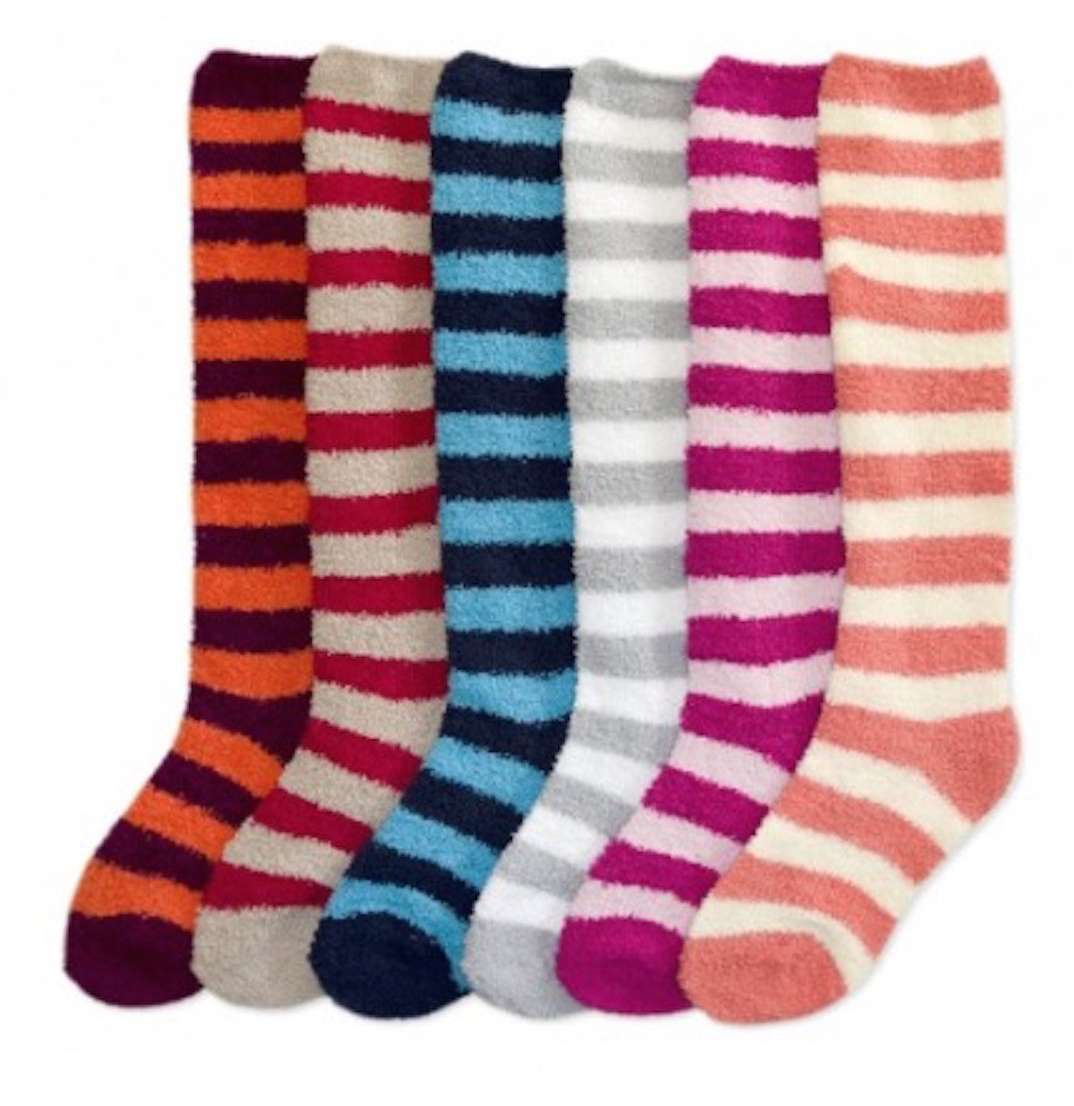 MOPAS Ladies Colorful Fleece/Plush Soft Knee High Socks Assorted 6 Pack