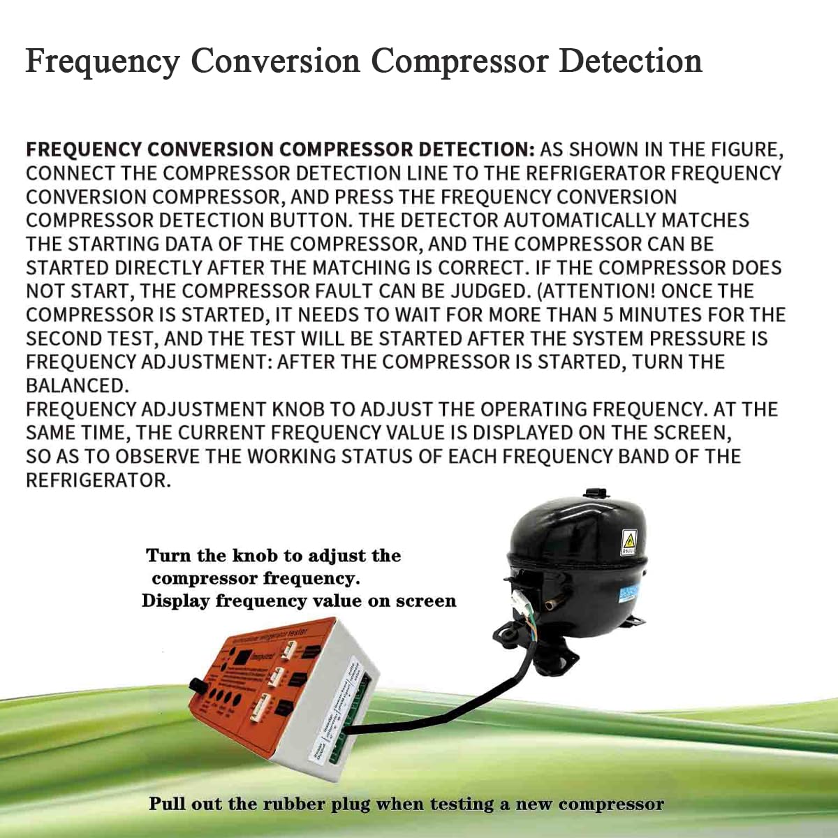 Comprobador multifuncional de refrigerador con pantalla digital para placa inversora, compresor, válvula solenoide y ventilador, herramienta de diagnóstico impermeable a prueba de polvo