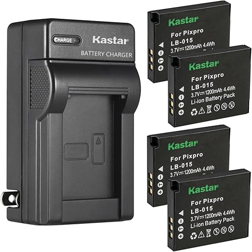 Miniatura 9 de Kastar Paquete de 2 baterías LB015 y cargador de pared CA de repuesto para batería recargable de iones de litio Kokad LB-015 y cámara digital Kokad