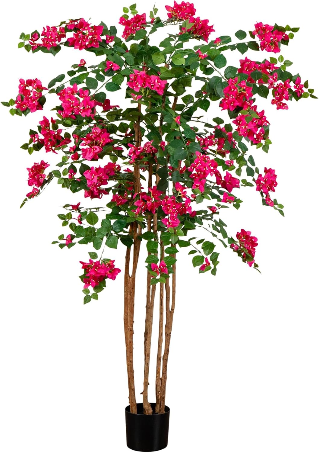 Nearly Natural 5ft Artificial Deluxe Bougainvillea Tree - Faux Mediterranean Plant for Indoor Home Decor