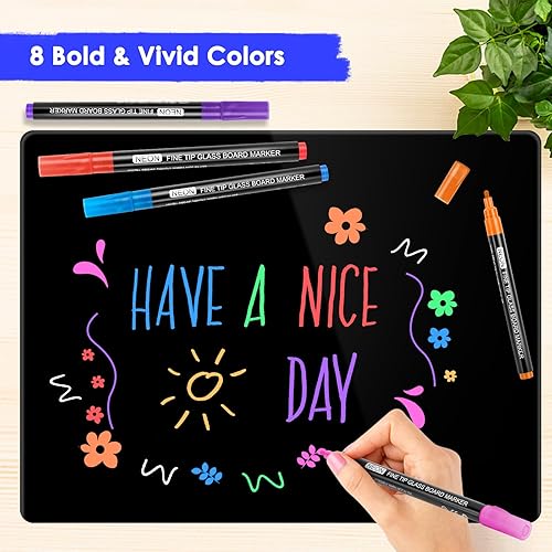 Miniatura 6 de maxtek Marcadores de borrado en seco neón de punta fina, marcadores de tiza líquida para pizarra, tablero de notas LED, acrílico, tablero del primer