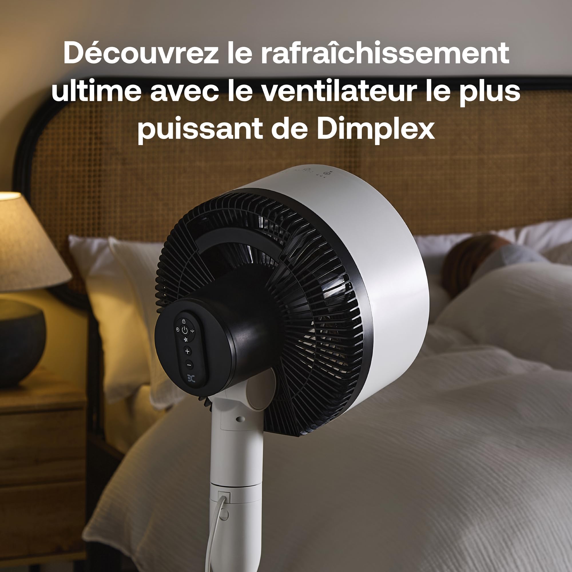 DIMPLEX DUOCOOL Smart Ventilateur 2-en-1 sur Pied & de Table Blanc, 5 Vitesses + Turbo, 20 m, 36 dB, App, Google Home & Alexa, Télécommande