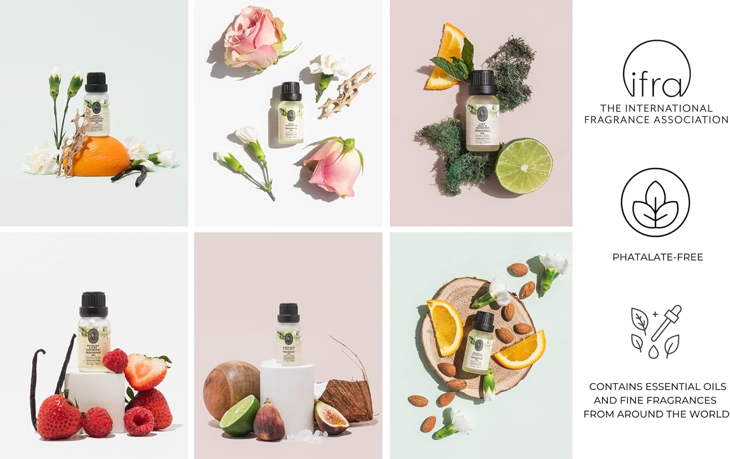 Luxurious Fragrance Oil Set with Rich and Lasting Scents - 6 Bottles of 15 ml/0.5 oz - Essential Candle and Soap Making Supplies, Diffuser, Room Spray, Bath Bombs : Arts, Crafts & Sewing