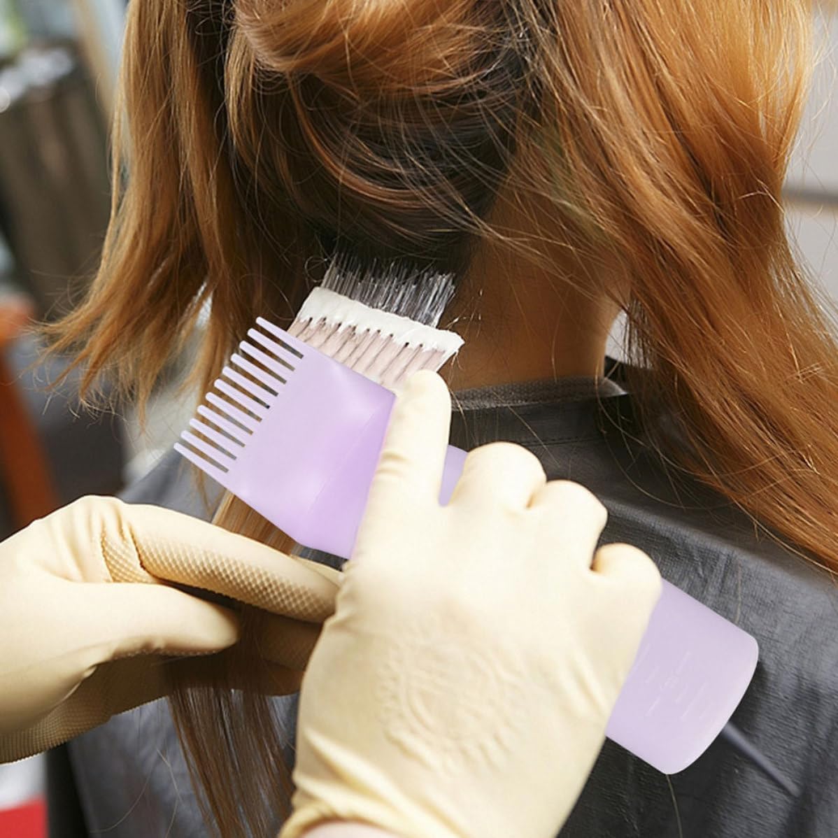 Hair Dye Applicator Bottle with Comb Tip and Measurement Markings