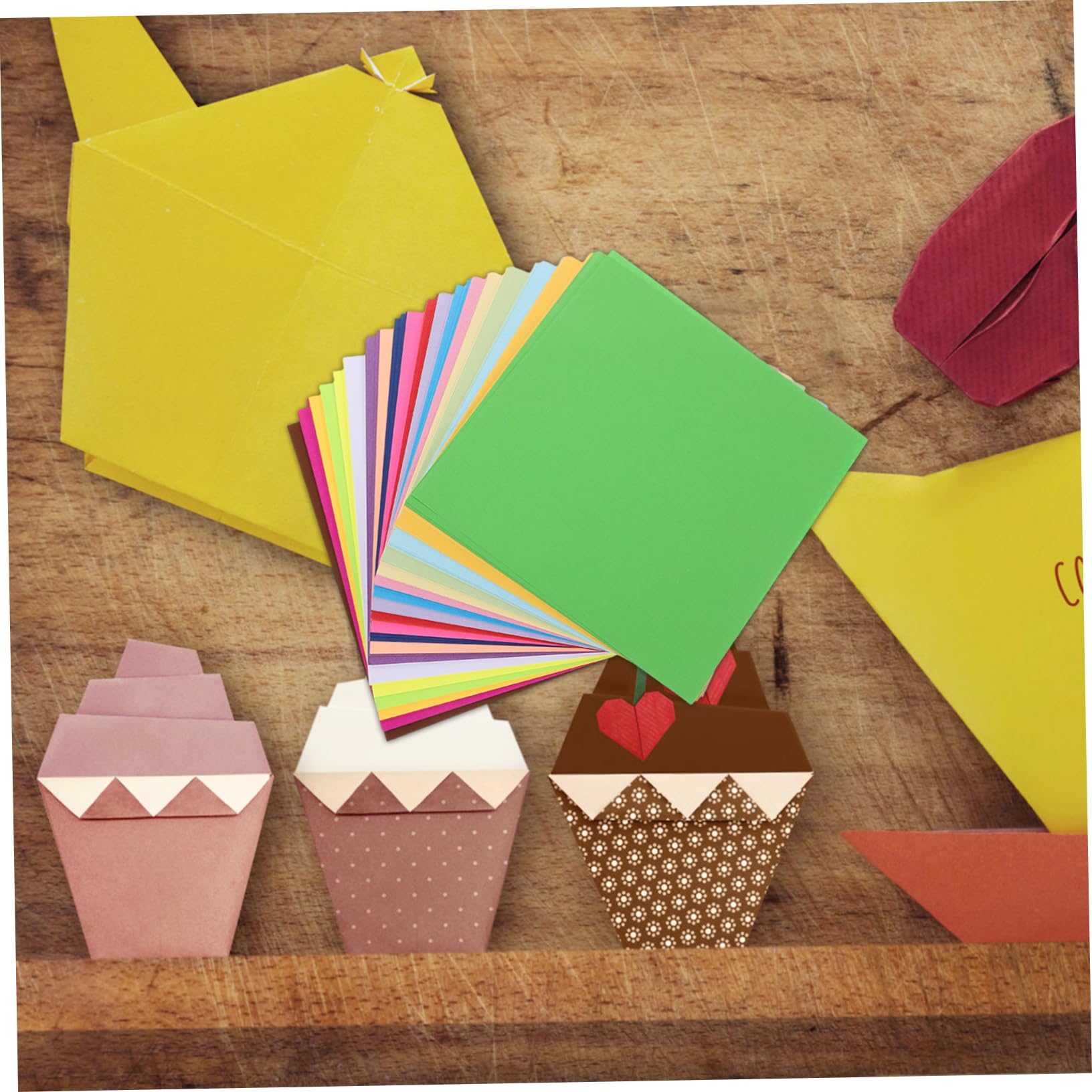 Tofficu 600 Blätter Farbiges Origamipapier Quadratisch Doppelseitig für Bastelarbeiten Schulprojekte und Diy-aktivitäten Origamipapier in Großen Mengen für Junge Mädchen