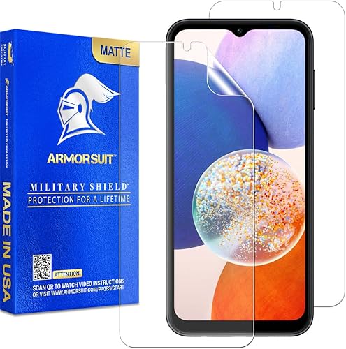 ArmorSuit Paquete de 2 protectores de pantalla antirreflejos diseñados para Samsung Galaxy A14 5G (6.6 pulgadas), película mate MilitaryShield