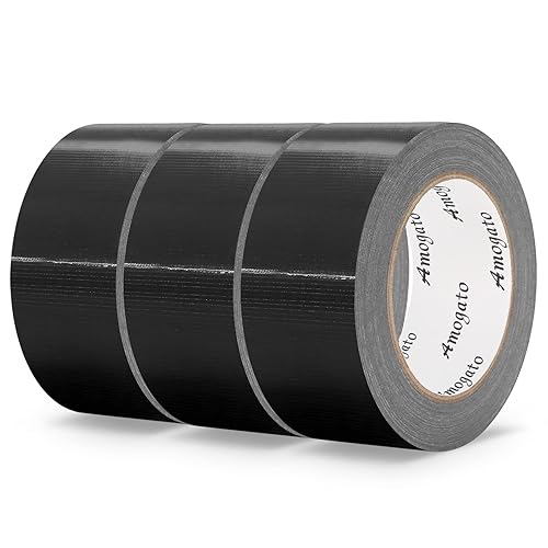 Cinta adhesiva impermeable resistente para uso industrial y exterior, 3 rollos de 1.88 x 30 yardas, resistente al desgarro, cinta adhesiva negra de