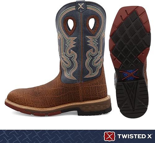 Miniatura 2 de Twisted X Botas de trabajo occidentales para hombre de 12 pulgadas, botas de tobillo casuales fabricadas con tecnología patentada CellStretch