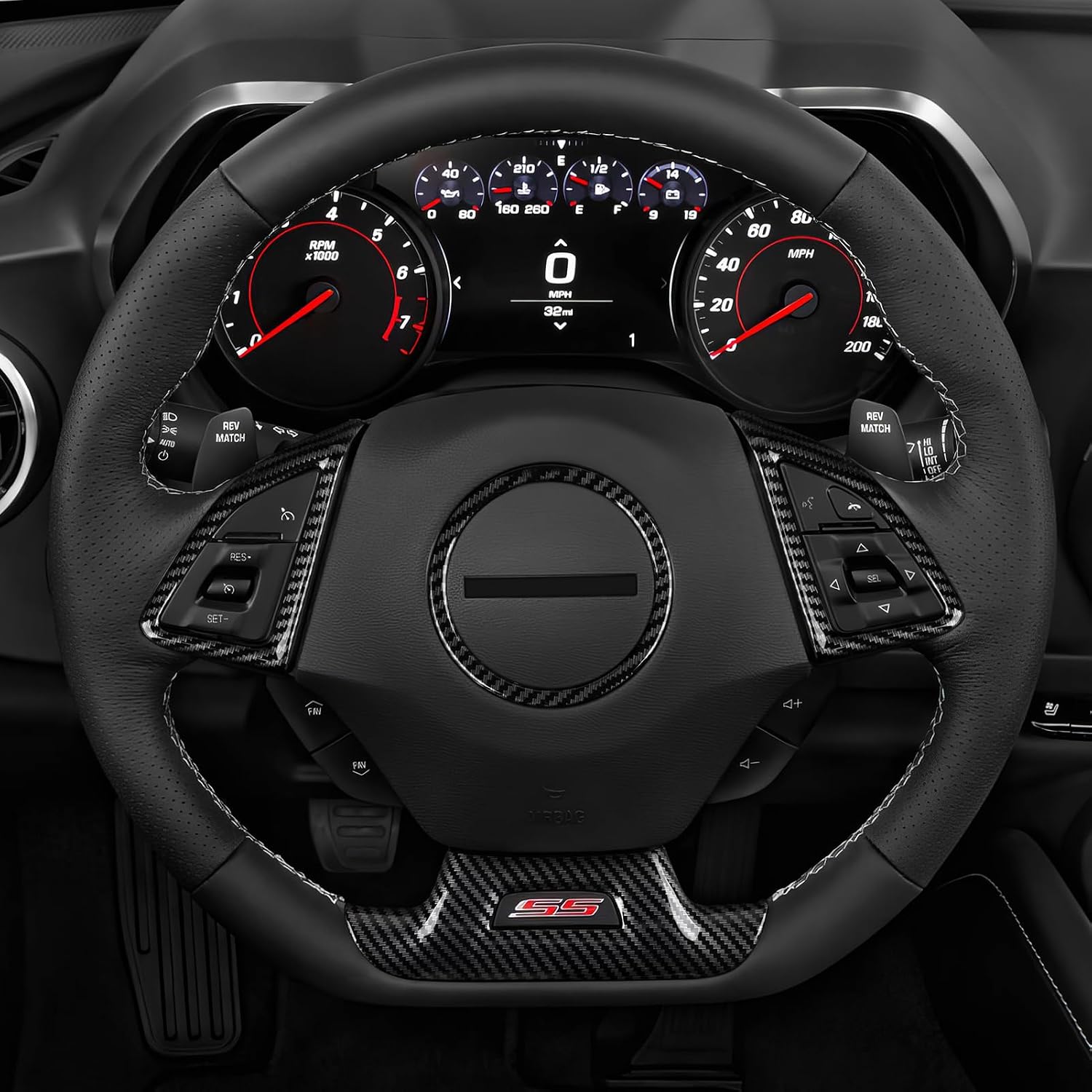 Car Sticker ABS Carbon Fiber Decal Interior Cover Trim for Chevrolet Camaro 2016 2017 2018 2019 2020 2021 2022 2023 2024 Accessories
