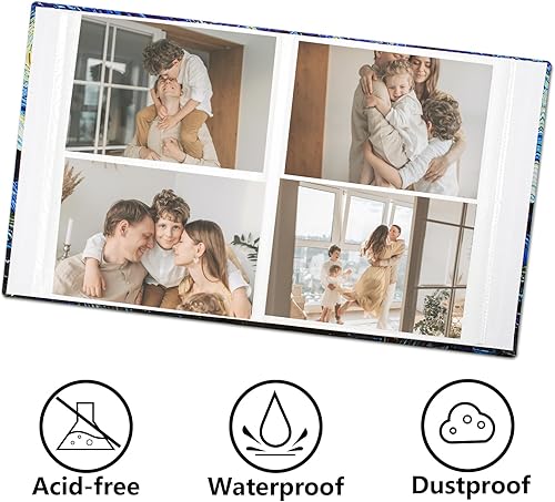 Miniatura 3 de Hiwhy Álbum de fotos de 4 x 6 pulgadas con 200 bolsillos, álbum de fotos pequeño con cubierta de cuero de primera calidad, mini libro de fotos