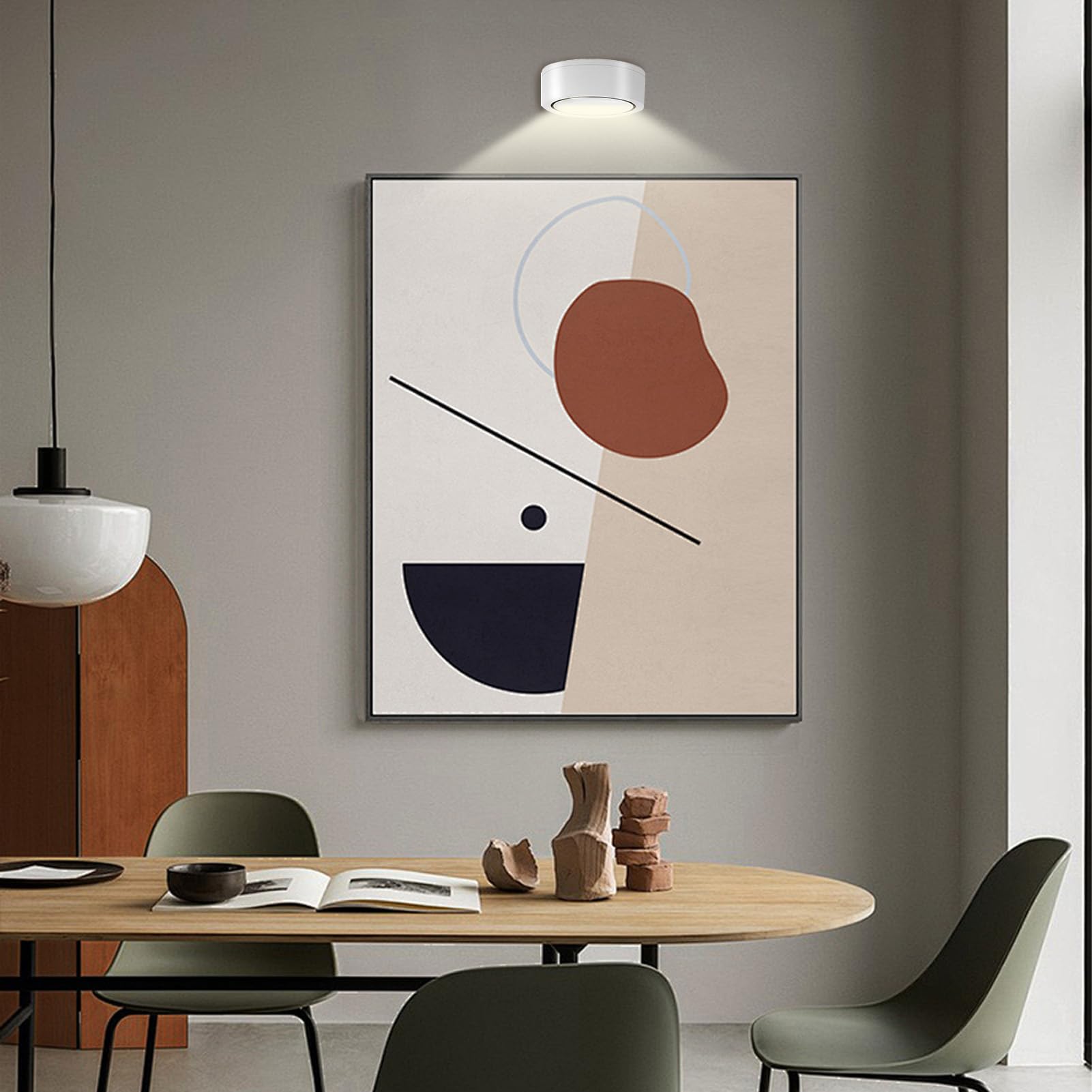 Luce per Quadri Senza Fili Batteria - 3x Faretto per Quadri LED, Luci da Parete Magnetica con Telecomando, Dimmerabili, Timer,Luce Notturna Decor da Parete per Armadio Esposizione Pittura Arte Dipinti