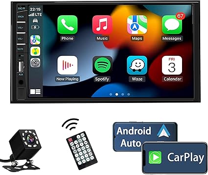 Double Din Car Stereo Compatible with Apple Carplay and Android Auto