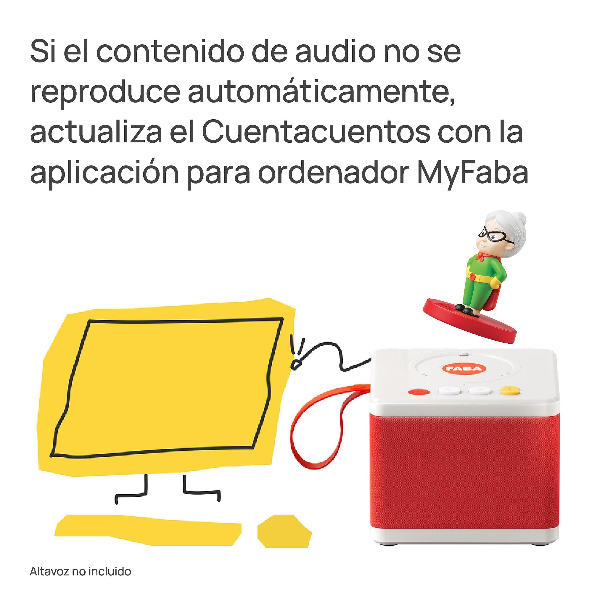 FABA Personaje Sonoro – SuperAbu y los SuperChistosos – Historias sonoras, para niños y niñas 3-5 años, Reproducción con el Cuentacuentos y FABA+, Juguete Educativo, versión en español — view 2