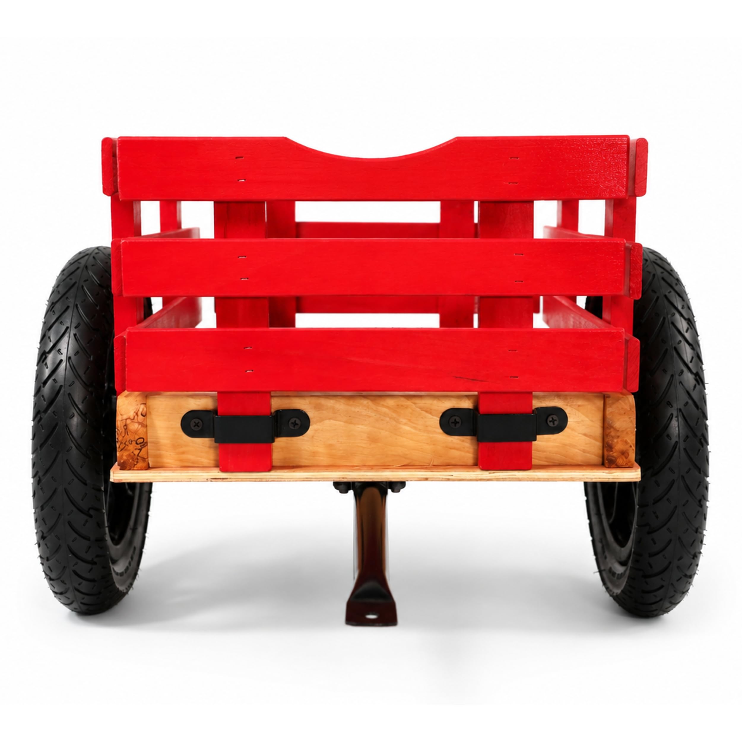 Lemodo Anhänger für Gokart – Trailer für Kinderfahrzeug mit vorhandener Anhängerkupplung, Hänger mit Luftreifen und Holzrahmen, Einachsanhänger passend für Kindertretfahrzeuge (Anhänger rot)