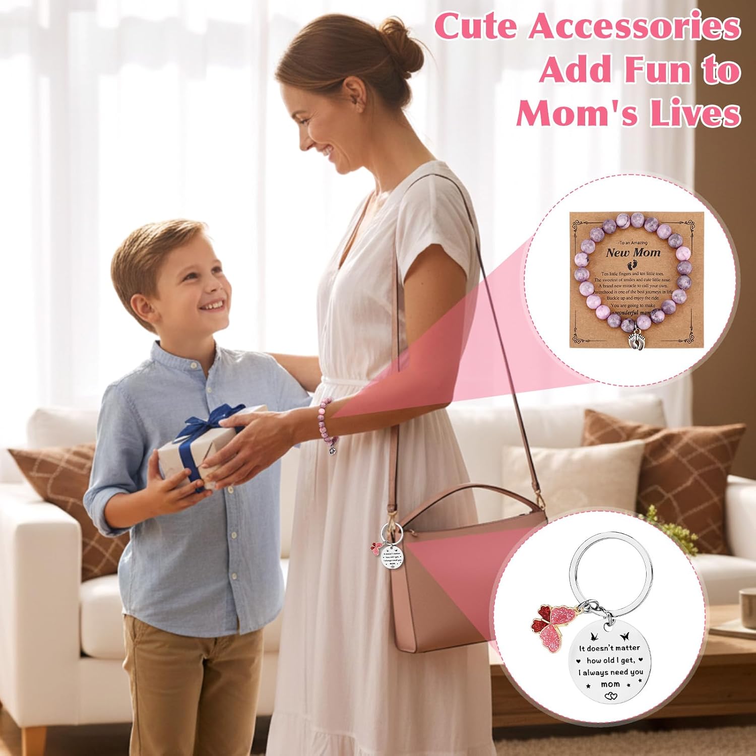 Hahafelt Mom Gifts Set Birthday Gifts for Mom Gift Idea Basket for Mama Mother from Daughter Son Present Box Thank You Mama Mothers Day Include Blanket Cup Socks Keychain Bracelet Card