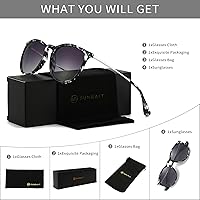 Vista 6 de SUNGAIT Gafas de sol redondas vintage para mujeres y hombres, estilo clásico retro