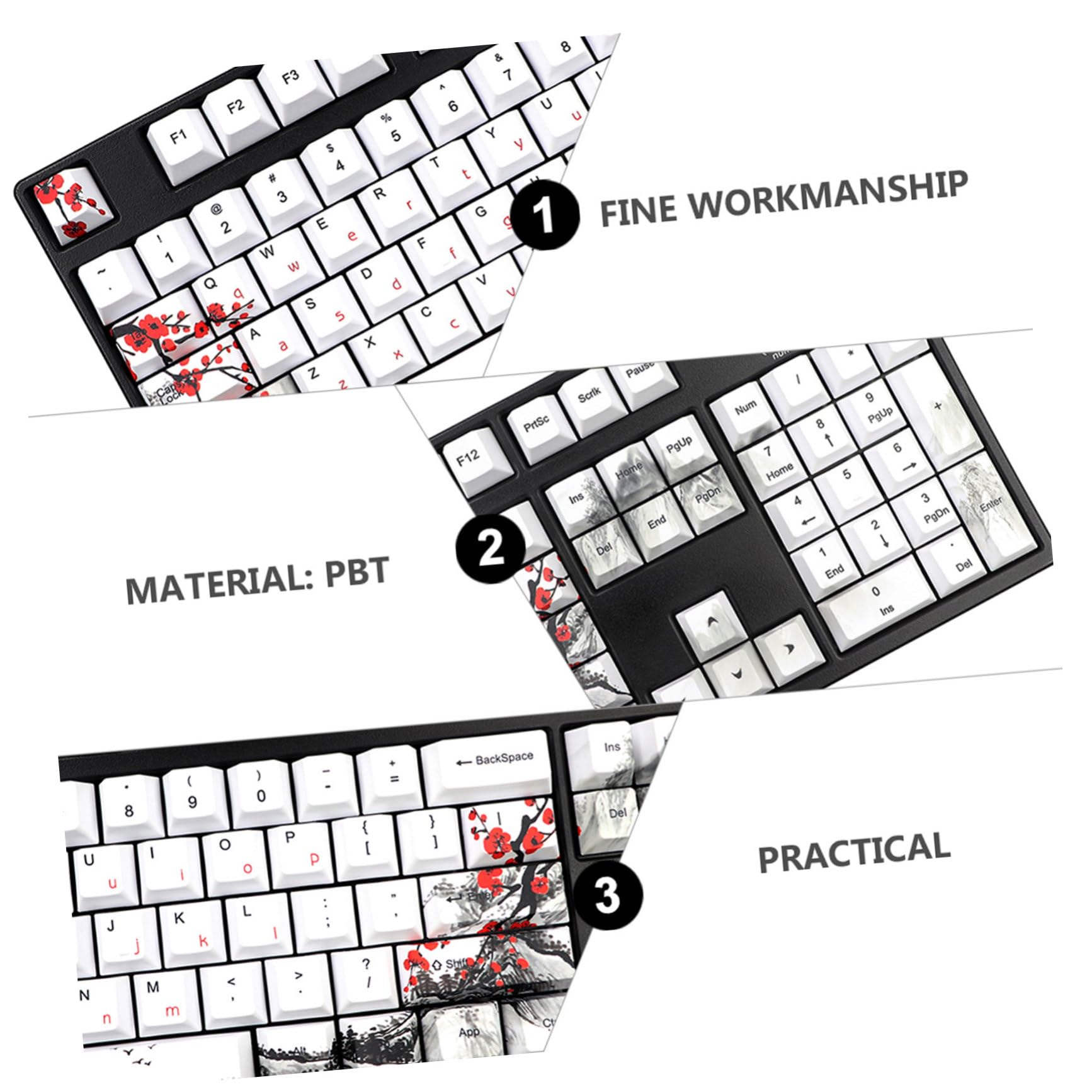 Keycap per Tastiera Meccanica 128 Pezzi Pbt Ricambio | Superficie Liscia, Uso Confortevole, Set 1 Confezione, Accessori per PC