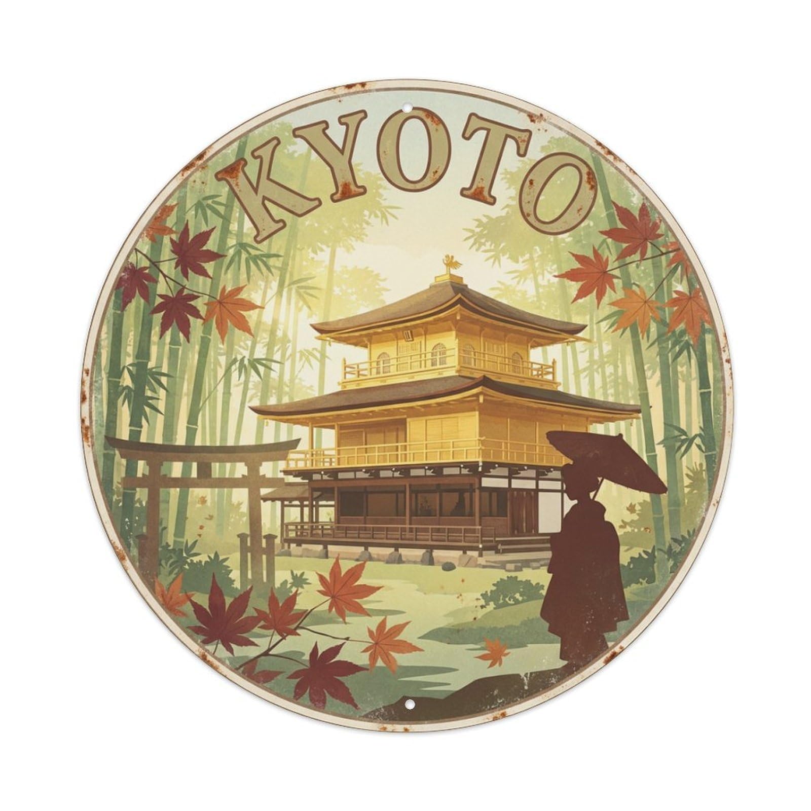 Retro Travel Japan Kyoto Metal Tin Sign