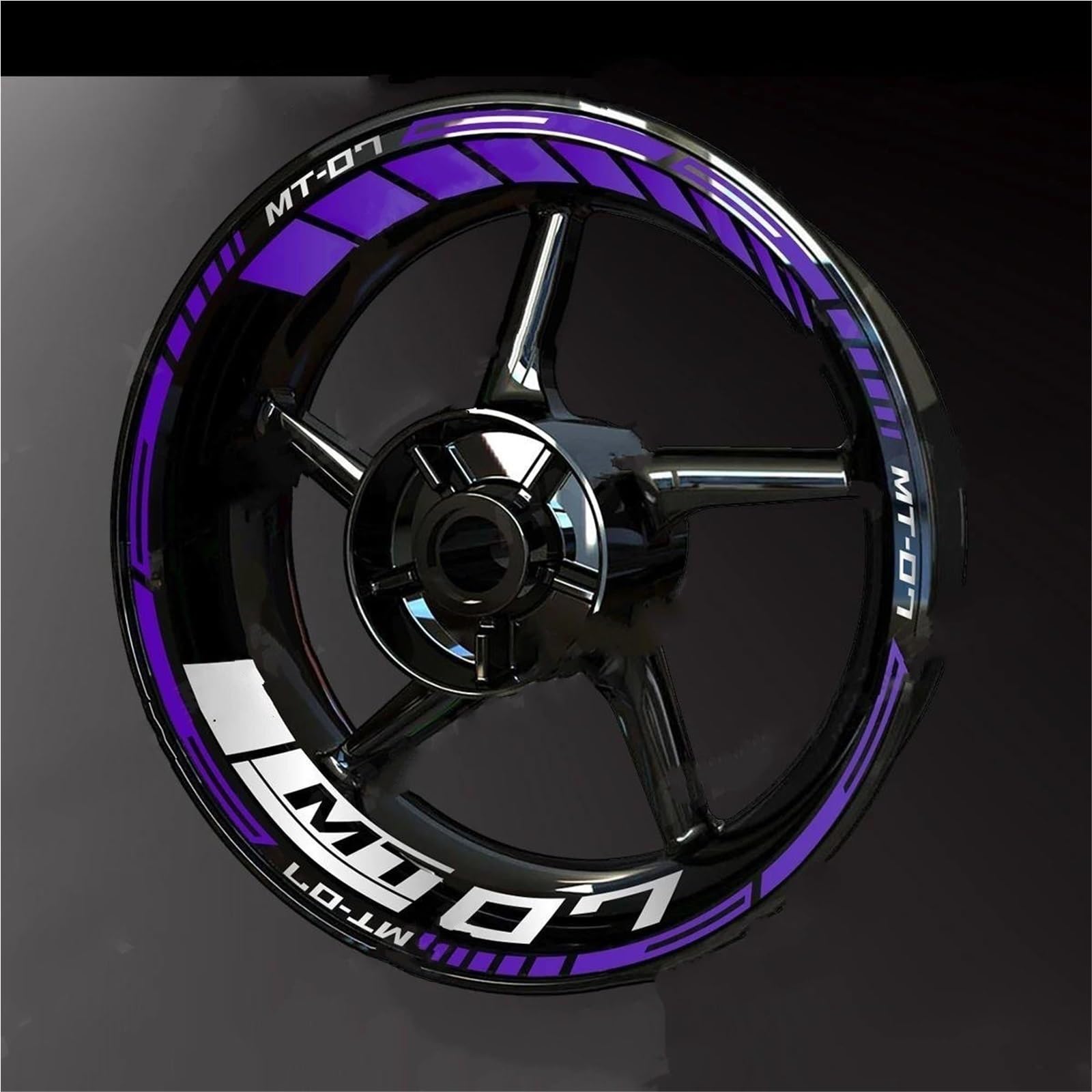 Motorcycle Wheel Stickers Night Reflective Decorative Rim for Yamaha MT-07 MT07 2025 2024 2023 2022 2021 2020 2019 Motorbike(Color27)