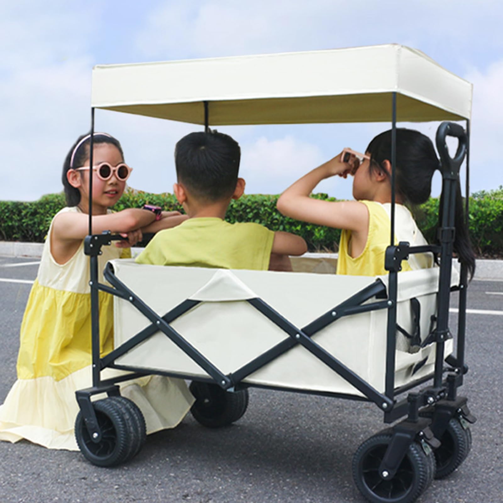 Carro plegable con ruedas, protección solar, carro, toldo, toldo para camping al aire libre, carrito de playa, toldo