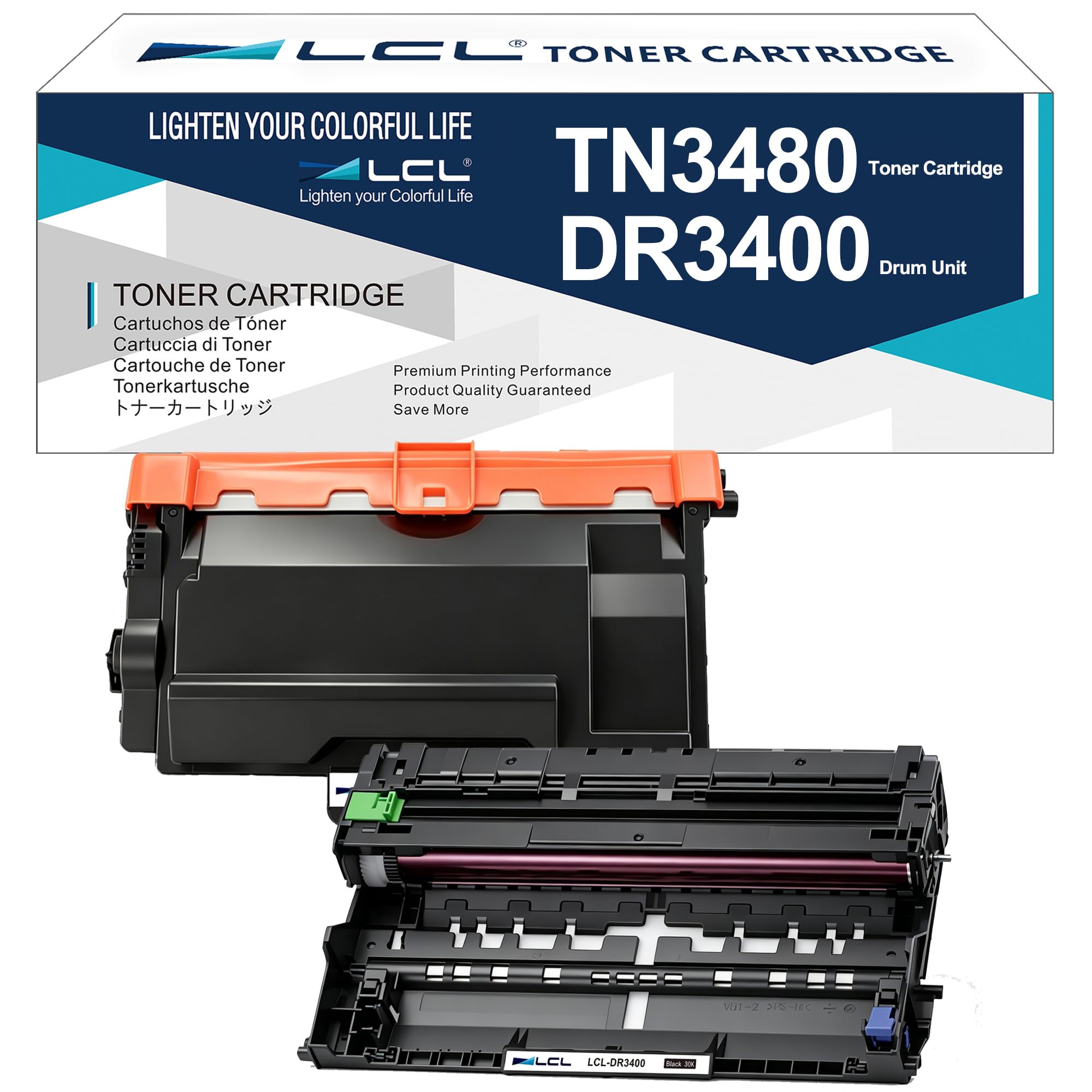 LCL TN3480 TN3430 TN-3480 TN-3430 8000Pagine DR3400 DR-3400 (1 Toner + 1 Tamburo) Compatibile con HL-L5000D HL-L5100DN HL-L5100DNT HL-L5200DW HL-L5200DWT HL-L6200DW HL-L6200DWT HL-L6250DW HL-L6250DN