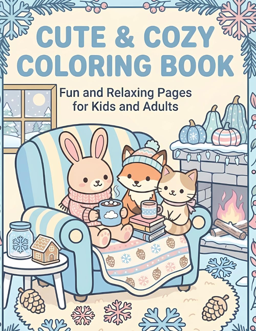 Cute & Cozy Coloring Book: Fuzzy Hygge Scenes for Relaxation, Stress Relief and Mindfulness