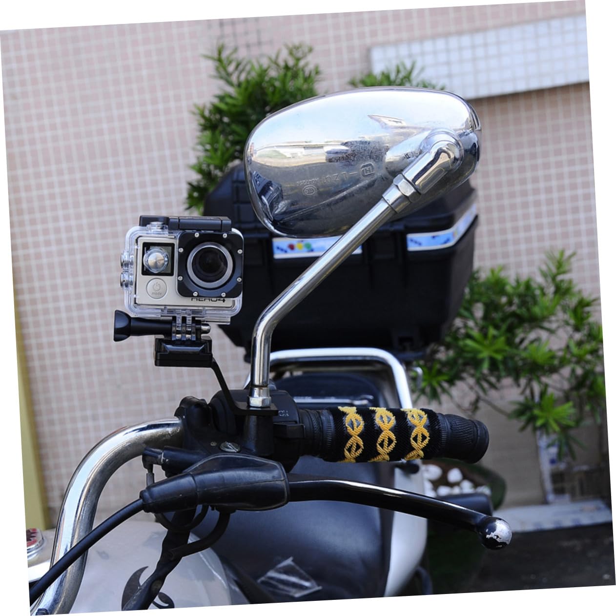 Gadpiparty Motorcycle Rearview Mirror Mount Action Camera Holder Angle Easy Installation Design Compatible Camera for Photography Enthusiasts