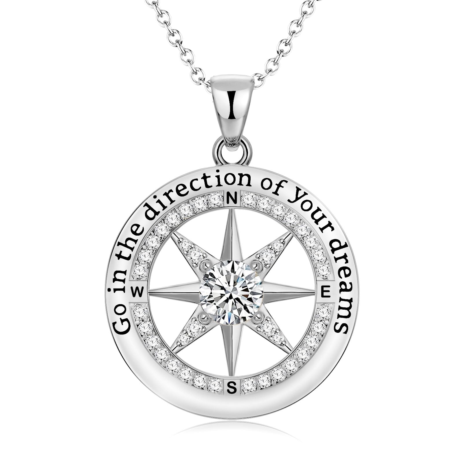 2026 Graduation Gifts for Her Compass Necklace