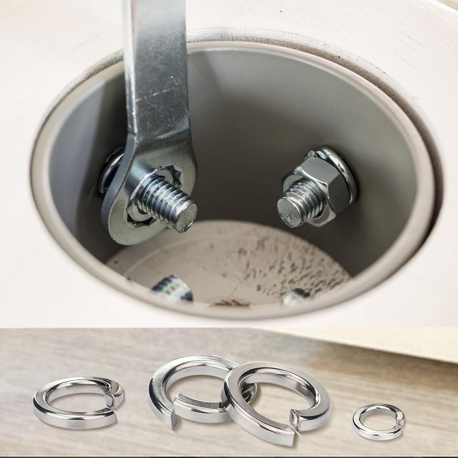 SAE Spring Lock Washer Kit - 910 Pcs Stainless Steel -6