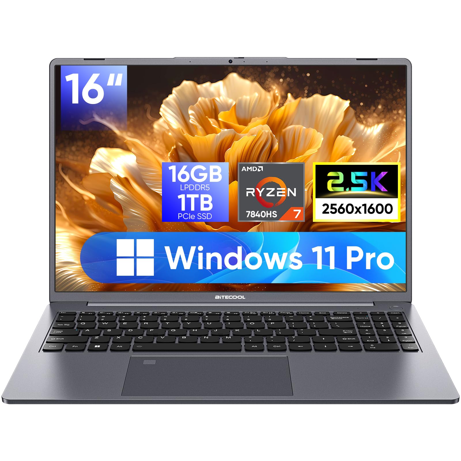 Amazon.co.jp: BiTECOOLノートパソコン 16インチ大画面 Ryzen7 7840HS