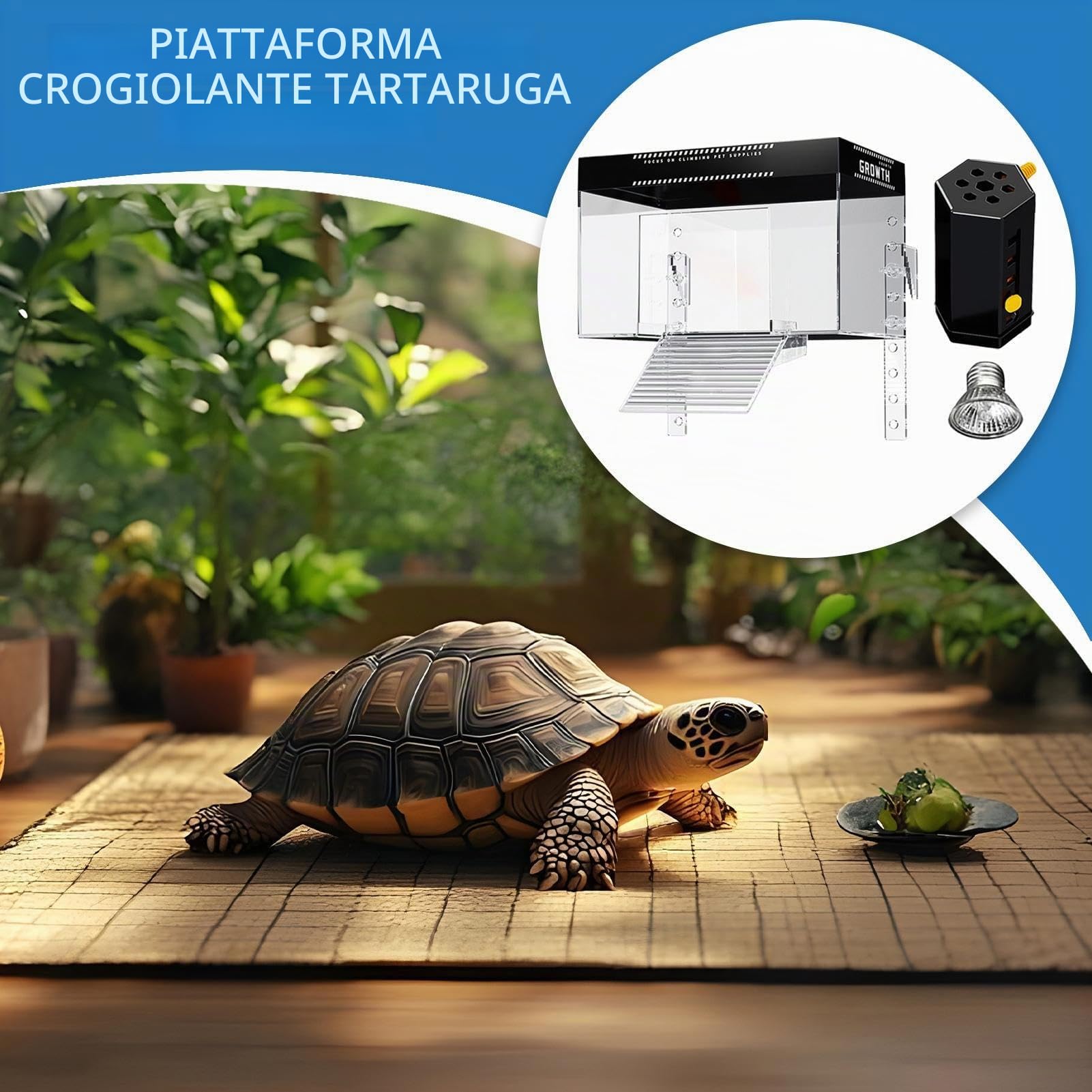 Tartarughe - Piattaforma di rettili, habitat 'acqua - Terrrapin | Pet Tank Floating Island con coperchio, anfibi rilassante terrazza per la decorazione 'acquario