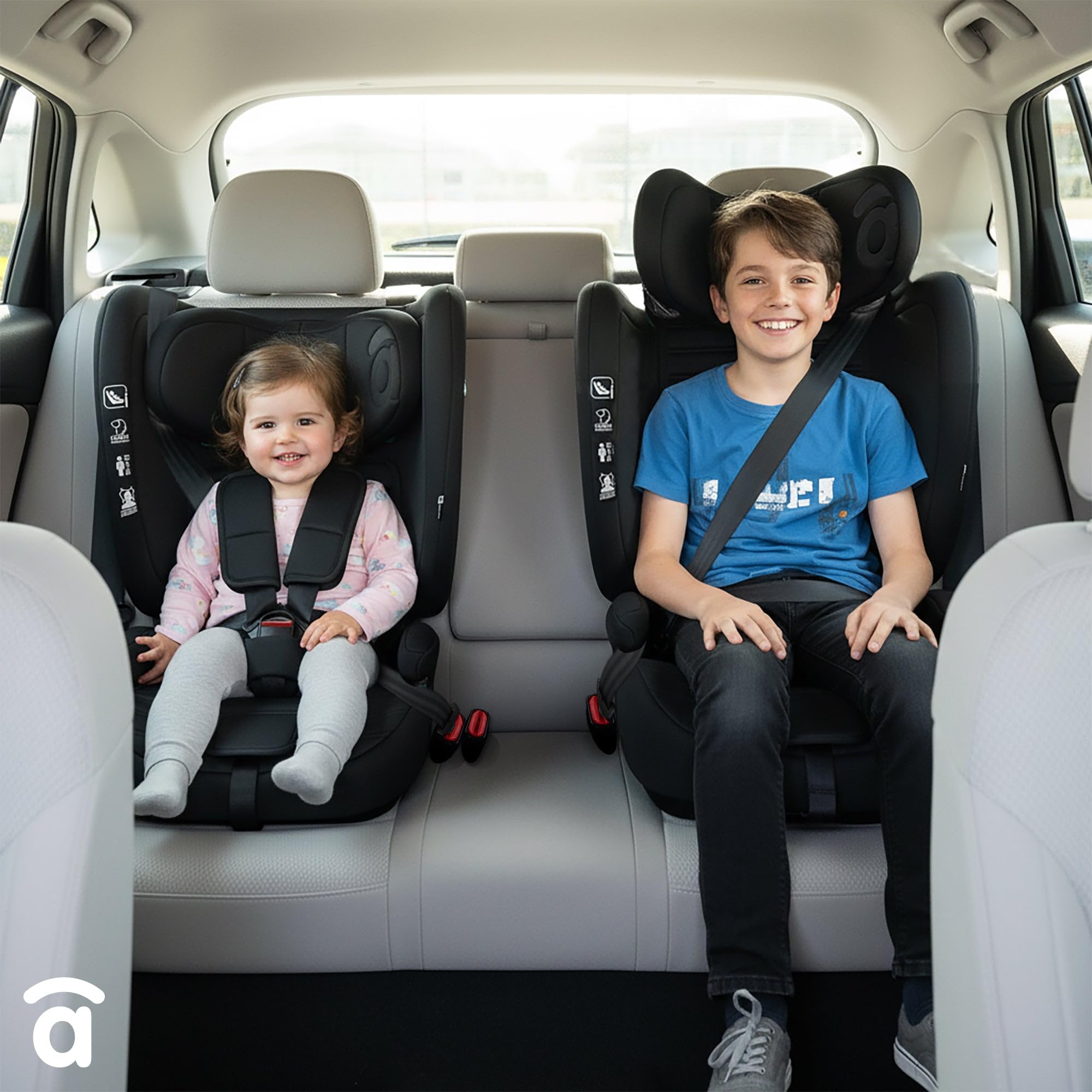Silla de coche i-Size evolutiva 76-150 cm | Homologada ECE R129, arnés 5 puntos, respaldo reclinable y autoajustable, protección lateral | Neocare Negra Asalvo