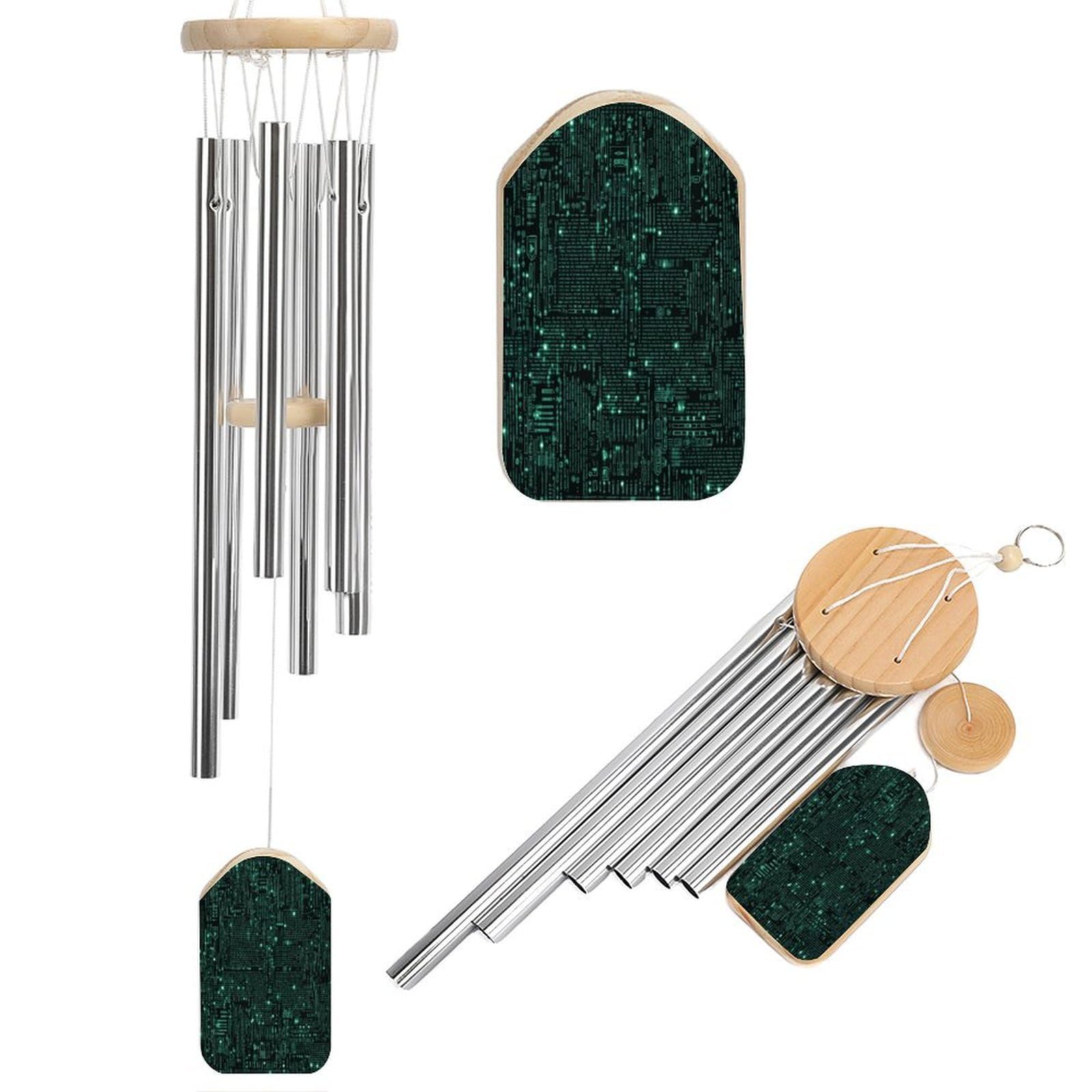 Btcowzrv Style Hacker Wind Chimes For Outside, Hanging Windchimes With 6 Aluminum Tubes, Memorial Wind Chime For Patio Backyard Garden And Outdoor Decor
